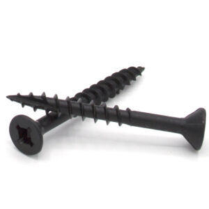 Combo Square/Phillips Drive Flat Head - Countersinking Nibs - Deep Thread - Type 17 - Cabinet Assembly and Interior Work - Black Phosphate Wood Screw