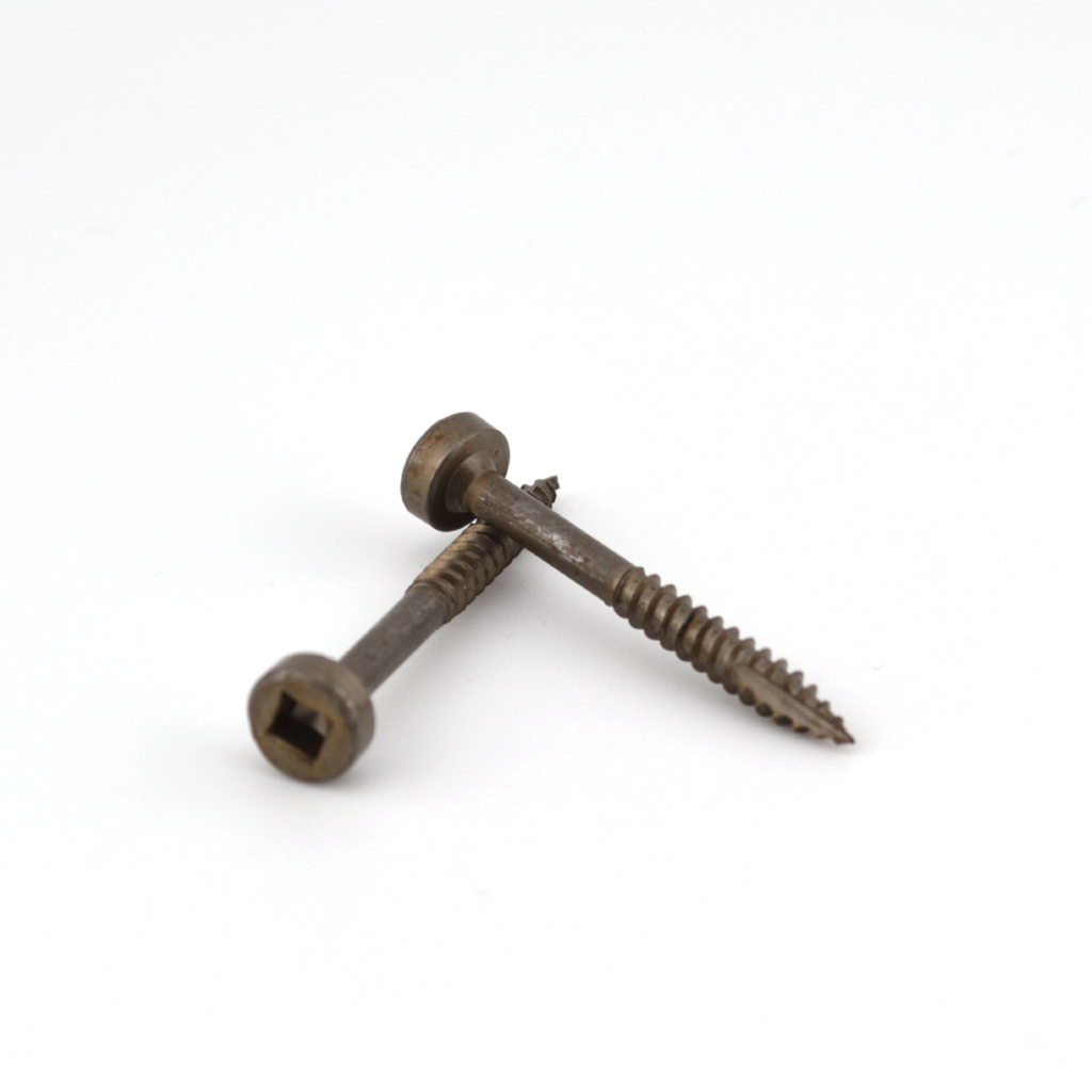 #6 Square Drive Pocket Screw - Pan (fillister) Head - Fine Thread - Type 17 - Plain Finish