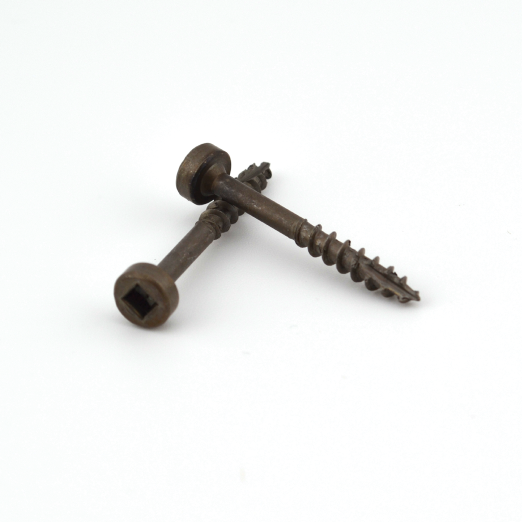 #7 Square Drive Pocket Screw - Pan (fillister) Head - Coarse Thread - Type 17 - Plain Finish