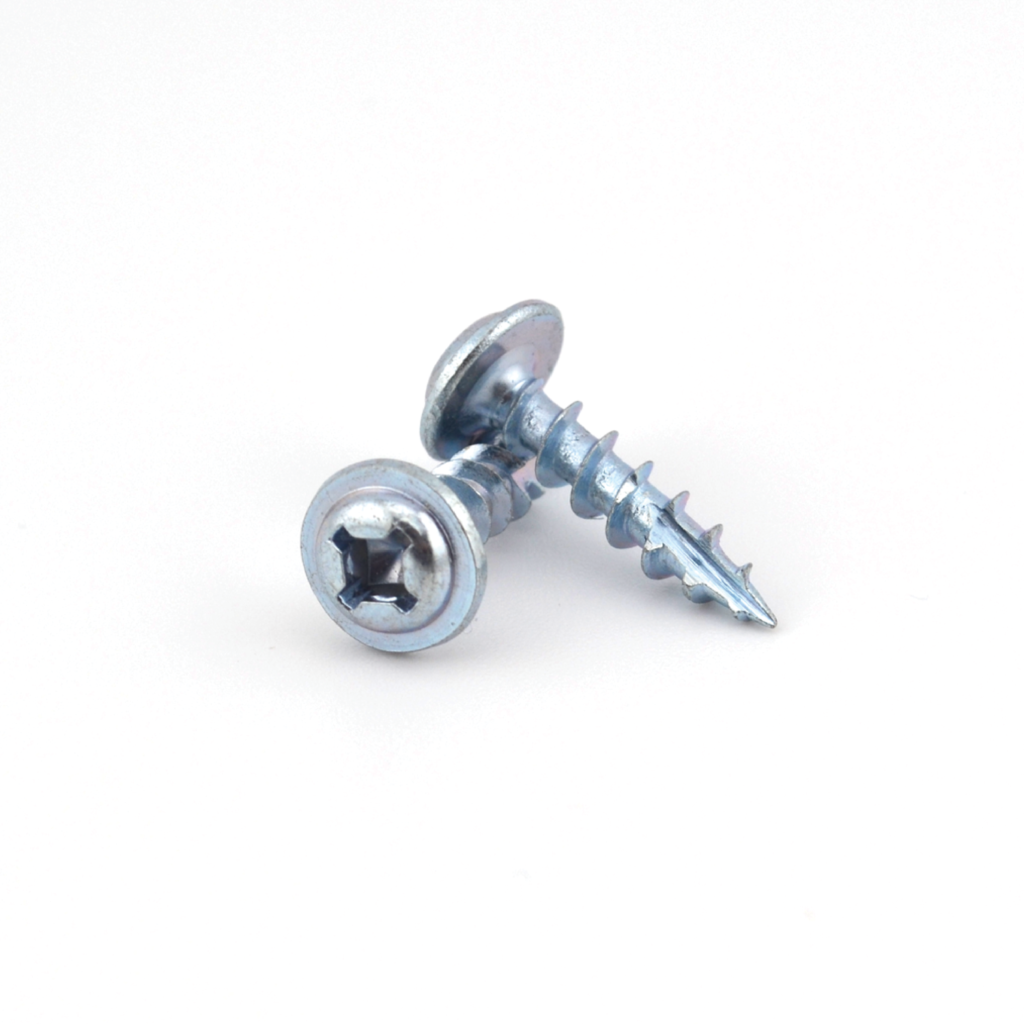#8 x 3/4" Combo Square/Phillips - Round Washer Head - Type 17 - Compact Hinge Screw - Zinc