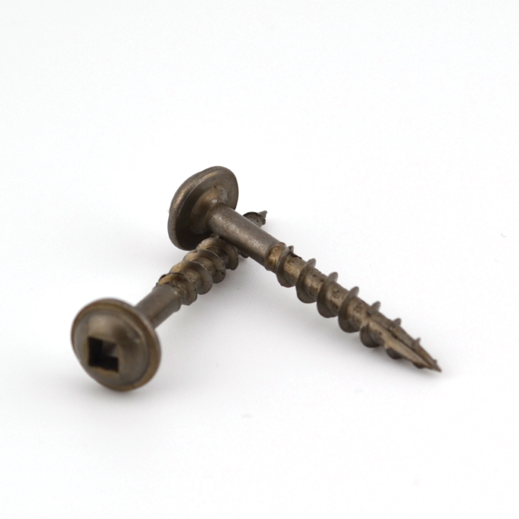 #8 Square Drive Pocket Screw - Round Washer Head - Extra Coarse Thread - Type 17 - Plain Finish