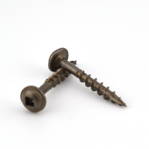 #8 Square Drive Pocket Screw - Round Washer Head - Extra Coarse Thread - Type 17 - Plain Finish